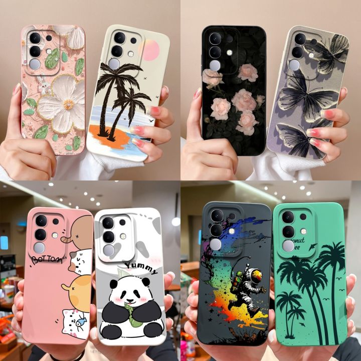 For Vivo Y29 Y29S Phone Case Cute Design Soft Liquid Silicone Shockproof Bumper For Vivo Y 29 4G 5G Full Protection Cover Funda