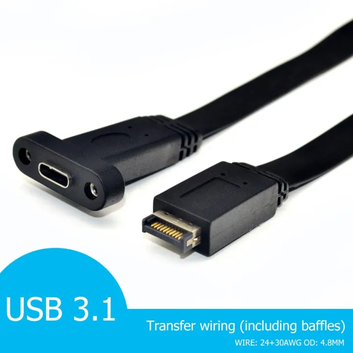 Usb%203.1%20Front%20Panel%20Header%20Type%20E%20Male%20To%20Usb-C%20Type%20C%20Female%20Motherboard%20Expansion%20Cable%20Connector%20Pc%20-%20Image%202