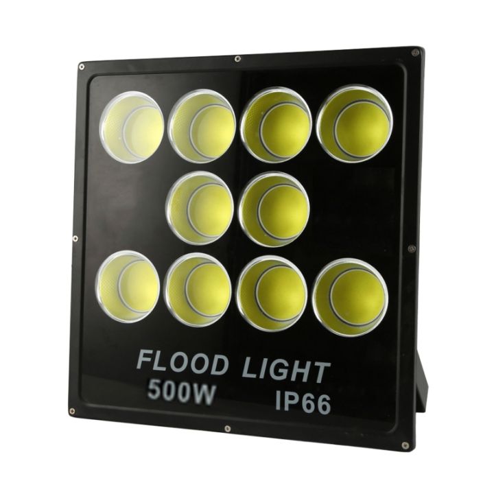 COB LED Flood Light 500W Waterproof Outdoor Flood Light with 6500K Cool White Light for Garden, Playground, Warehouse, Billboard, Street-Black