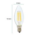 4W LED Filament Candle Light Bulb, E14 Edison Screw Classic Candle Bulb, Warm White 400LM, 40W Equivalent Incandescent Replacement, AC110-120V. 