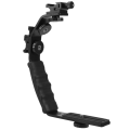 Camera L Bracket Mount Video Grip L-Bracket Dual Flash Cold Shoe Mount 1/4 inch Tripod Screw, Heavy Duty Padded Hand Grip Dslr Camera Camcorder (Updated). 
