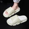 EVA Slippers Open Toe Sandals Home Bathing Women Men Bathroom Thick Platform Beige 39 to 40. 
