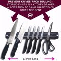Magnetic Knife Holder- 38 Cm Wall Mount Magnetic Knife Holder Bar with Strong Magnetic Strip for Holding Knife, Scissor, Kitchen Tools, Garage Magnet (Black). 