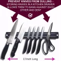 Magnetic Knife Holder- 50 Cm Magnetic Knife Holder Blocks Black Display Wall Mount Easy Install Magnetic Knife Racks Storage Kitchen Accessories  50cm Magnetic Knife Bar, Magnetic Knife Storage Strip, Magnet Kitchen Knife Holder, Knife Rack Strip Patti (B. 
