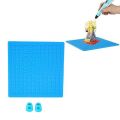 3D Printing Pen Silicone Design Mat,Foldable 3D-Pen Mat Professional Flexible with Basic Templates Finger Caps Easy Install. 