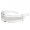 Cyberpunk Goggles Futuristic Party Glasses One Piece Wrap Around Silver Mirror Sunglasses Women Men Sunnies Shades Sun Glasses. 