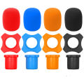 3Pcs/Set Black Microphone Protector Handheld Mic Protector Mic Foam Cover Silicone Ring. 