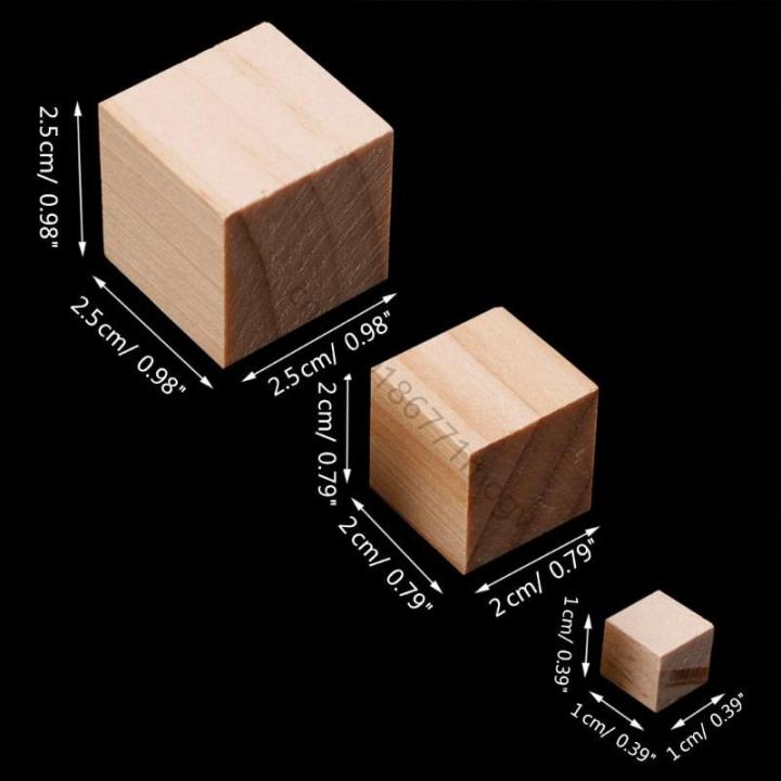 10/25/25mm Wooden Square Blocks Mini Cubes Embellishment for Woodwork ...