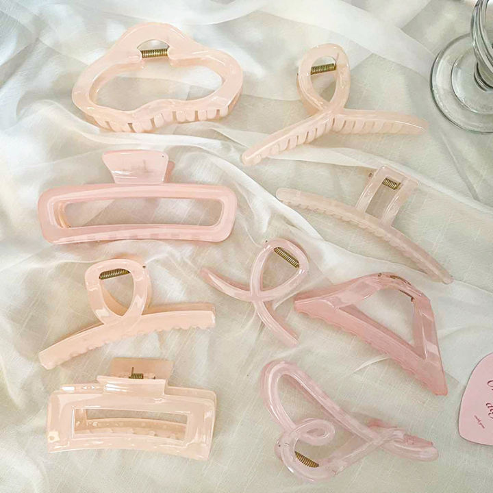 Jelly Pink Large Hair Claw For Women Elegant Acrylic Hairpins Hair Clip Headwear Girls Hair Accessories Gifts Lingxue