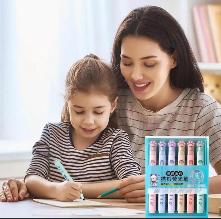 6%20Pcs%20Cat%20Highlighter%20Marker%20Cute%20Cat%20Paw%20Pastel%20Highlighter%20Marker%20Pens%20for%20Students%20Girls%20Women%20School%20Office%20Supplies%20(Cat%20Paw-White)%20-%20Image%208