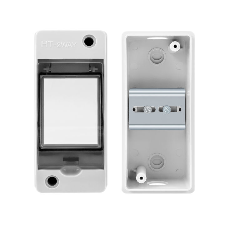 2 Ways HT-2 IP65 Waterproof Distribution Breaker Box Panel Installation PC ABS Plastic Outdoor Electrical MCB Solar Junction Box