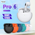 Facai 【New design】Earphones Pro6 Wireless Bluetooth Headset Stereo Binaural Affordable Tws In-Ear Macaron J6 6 Th Generation Bluetooth Headset. 