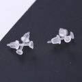100 Set Hypoallergenic Simple Plastic Earrings Clear Ear Needle and Resin Backs DIY Ear Accessories. 