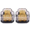 2X Audio Amplifier Power Distribution Block 1 in 2 Out Way Power Ground Distributor Blocks Car Amplifier Audio Splitter. 