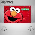 Sesame Street theme Backdrop for Cartoon Red Elmo Background Photocall Birthday Party Backdrops 220x150cm. 