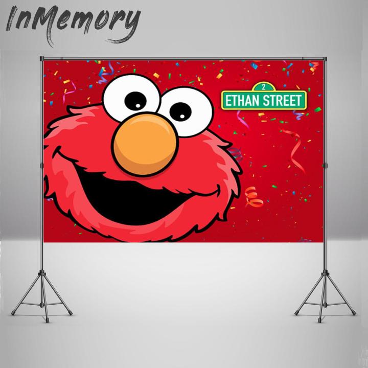 Sesame Street theme Backdrop for Cartoon Red Elmo Background Photocall Birthday Party Backdrops 220x150cm