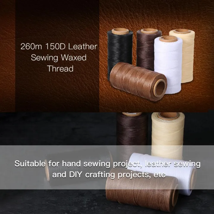260m%20150D%200.8mm%20Leather%20Sewing%20Hand%20Stitching%20Waxed%20Thread%20String%20Cord%20for%20Leather%20DIY%20Crafts%20-%20Image%203