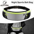 Outtobe Sports Running Belt Waist Bag Outdoor Dual Pouch Sweat-proof Reflective Waist Pack Fitness Workout Belt Adjustable Running Pouch Belt with zipper for Jogging Gym Marathon. 