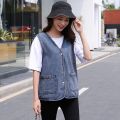 Denim Vest for Women Spring Summer Autumn 2024 New Vest Short Western Style All-Matching Slimming outside Wear Trendy Thin Vest. 