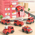 KOKKO Fire Truck Toy For Kids Engineering Car Model With Lights Music Storage Transport Vehicle For Boys Birthday Christmas Gifts. 