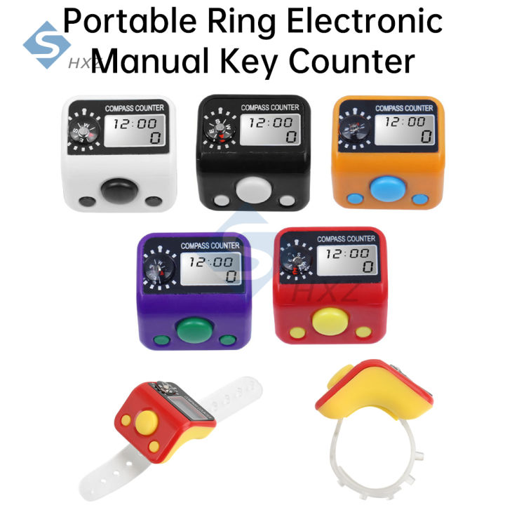 5-Digit Finger Counter Clock Ring Portable Electronic Button Counter ...