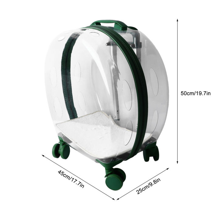 Hard Cat Carrier Collision Proof Pet Rolling Carrier PC Shell Multifunctional Anti Drop Large Ventilation Holes for Travel