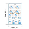 Summer Style 22Tips Mirror Toe Nail Stickers/Strips Nail Art Nails Stickers For Nails Toe Girls Self-Adhesive Feet Stickers. 