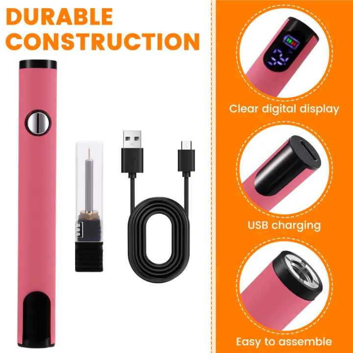 510%20Thread%20Battery%20Cart%20Pen%20Electric%20Soldering%20Iron%20Welding%20Kit%20Adjustable%20Voltage%20Smart%20Tool%20with%20Hot%20Thread%20Head%20Pink%20-%20Image%205