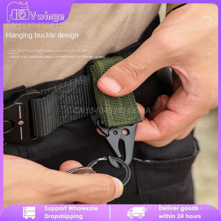Tactical Mountaineering Buckle Climbing Camping Tool Nylon Carabiner Keychain Webbing Belt Triangle Camping Supplies