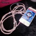 Sutuiying New Arrival Fashion Earphones Luxurious Bling Pearl Necklace for Girls With Mic Kecesic For Iphone 6 6s Samsung Phone. 