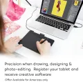 Wacom CTL4100 Intuos Graphics Drawing Tablet with Software, 7.9" X 6.3", Black, Small. 