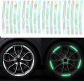 AutoBizarre 20pcs Holographic Luminous Anti-Collision Glow in The Dark Wheel Rim Stickers Night Reflective Tape Warning Sticker for Decoration Universal for All Cars Bikes Motorcycles Bicycle Trucks NUZ. 