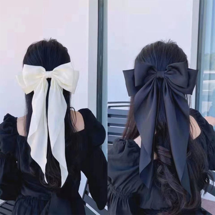 Korean%20Style%20Hair%20Clip%20Elegant%20Silk%20Satin%20Oversize%20Bow%20Hairpin%20Ribbon%20Hair%20Clip%20Bow%20Spring%20Clips%20For%20Woman%20Girls%20Hair%20Accessories%20-%20Image%204