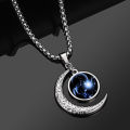 Chain Necklace 12 Constellation Moon Pendant Women Necklace. 