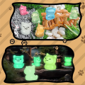 60 Pcs Luminous Miniature Cat Figurines Resin Cat Figures Glow in the Dark Mini Resin Animals Cat. 