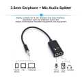 3.5mm Earphone Adapter Converter Cable Headphone+Mic Audio Splitter Aux Extension Cable Cord for Computer Laptop PC Microphone. 