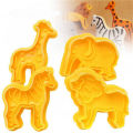 4pcs/set Lion Giraffe Zebra Elephant Animal Fondant Cake Mold Biscuit Cookie Plunger Cutters Sugarcraft Cake Decorating Tools. 