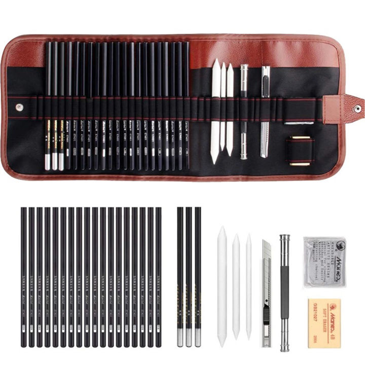 29PCS%20Pencil%20Set%20Drawing%20Sketching%20Charcoal%20Pencil%20Art%20Professional%20Art%20Supplies%20with%20Storage%20Pouch%20Bag%20Portrait%20Drawing%20Tool%20Great%20Gift%20for%20Adults%20Students%20Beginners%20And%20Artists%20-%20Image%205