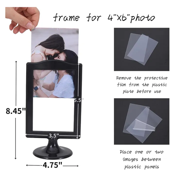fasdaga%20Double%20Sided%20Standing%20Picture%20Frames%204%20X%206%20Inch%20Pedestal%20Photo%20Frame%20Plastic%20Self%20Standing%20Frame%20for%20Table,20%20Pack%20-%20Image%202