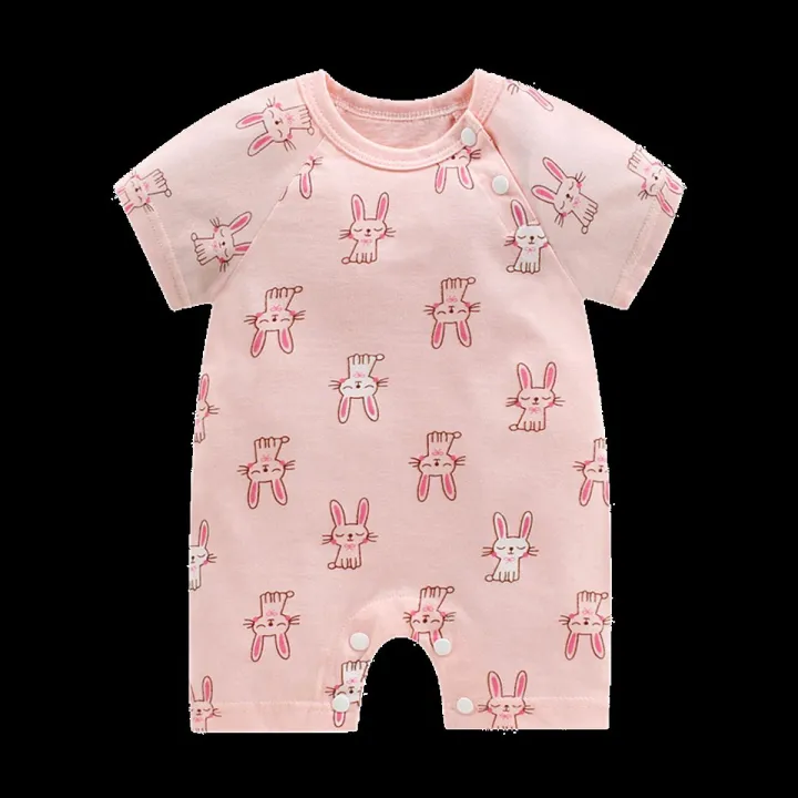 Cotton Short-Sleeved Jumpsuit for Baby Boys and Girls