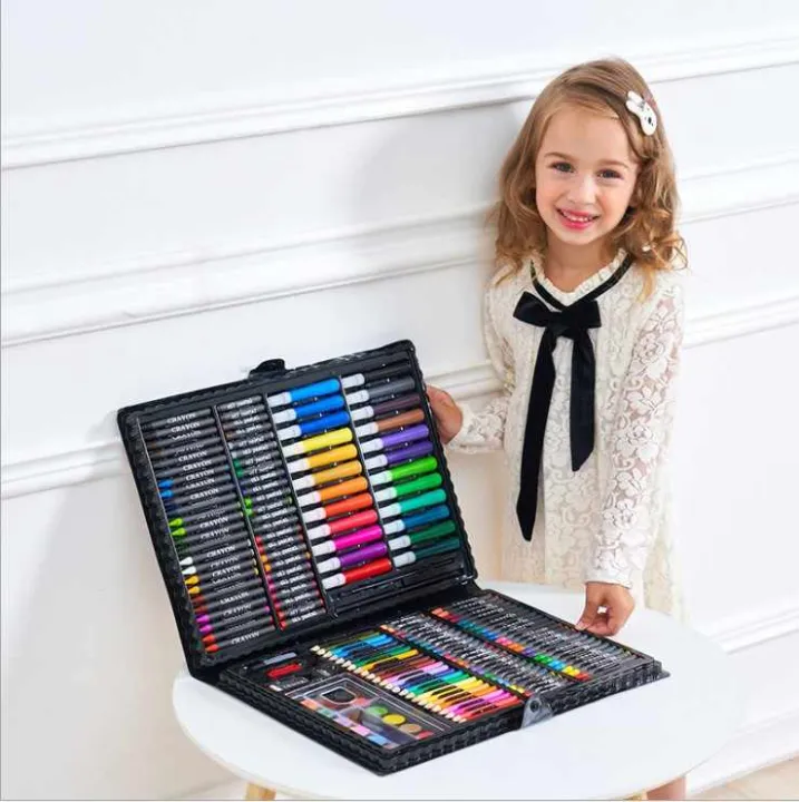 168PCS%20Paint%20Brush%20Set%20Children's%20Painting%20Stationery%20Watercolor%20Crayon%20Colored%20Pencil%20Art%20Supplies%20for%20Children's%20Gifts%20168pcs%20Drawing%20Pen%20Art%20Set%20Kit%20Painting%20Sketching%20Color%20Pencils%20Crayon%20Oil%20Pastel%20Water%20Color%20Glue%20with%20Case%20for%20Children%20Kids%20-%20Image%204