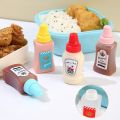 Kitchen Accessories 2Pcs for Bento Lunch Box Mini Tomato Ketchup Bottle Refillable Seasoning Storage Container Portable Sauce Salad Honey Squeeze Bottle. 
