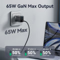 Vention 65W 45W 30W 20W  GaN 3 Port USB Mini Fast Charger for iPhone 15 14 13 Pro Max SAMSUNG S23 S22 Fast portable Charging. 