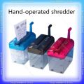 A4 Mini Hand Shredder Paper Strip Cross Cut Machine Desktop Micro Manual Crank File Small Cutter Machine Document Tool Office. 