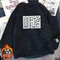 Couple men's and women's plaid sweater loose men's long-sleeved round neck youth all-match cotton sweater high-end maze casual. 