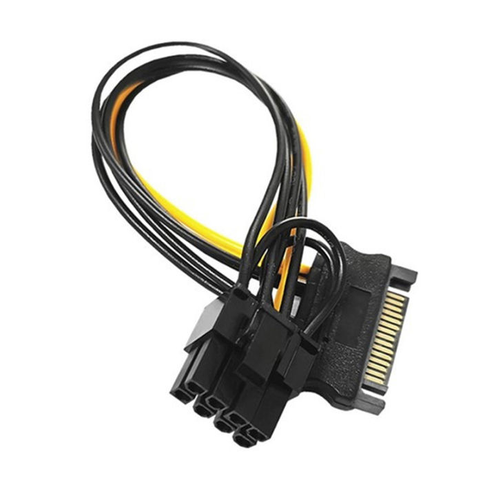 15pin SATA Male to 8pin PCI-E Power Supply Cable 8.16 inch SATA Cable 15-pin to 8 pin cable Wire for Graphic Card