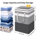 1pc Grey Large Capacity Waterproof Cotton Linen Dirty Clothes Basket Simplified Clothes Sundrie Storage Box Foldable Storage Bag. 