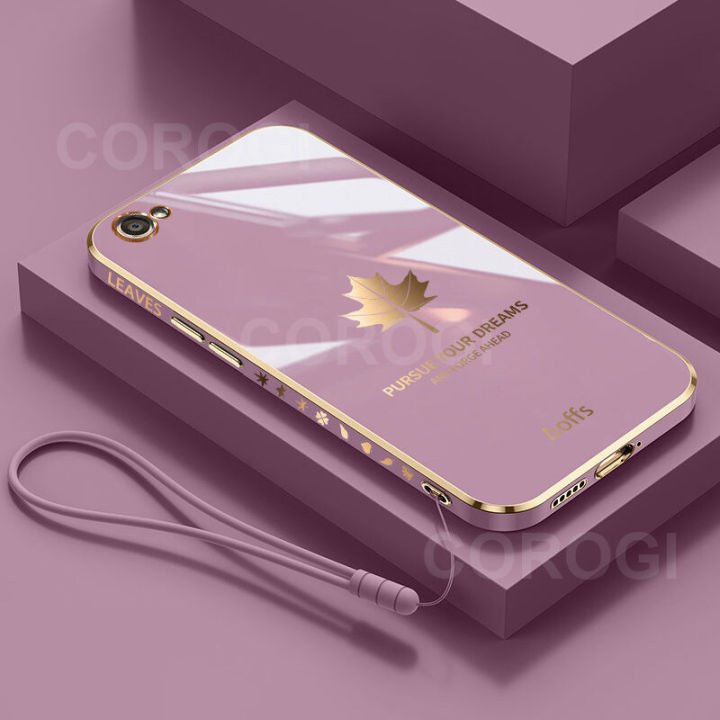 COROGI for Vivo Y66 Back Cover with Lanyard Luxury Plating Maple