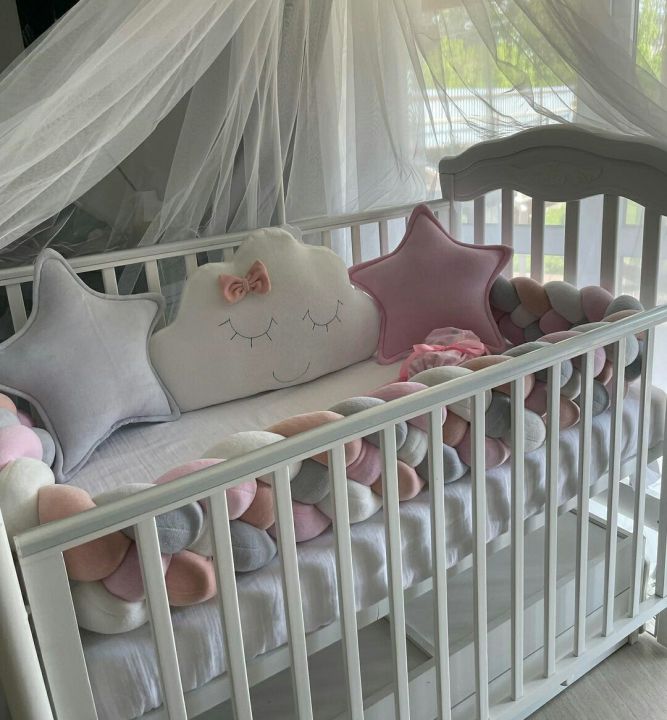 Baby%20cot%20Braided%20bumper%20,Cloud%20pillow%20with%20Bear%20Cot%20mobile%20%20Bedding%20set%20for%20a%20baby%20boy.%20-%20Image%203