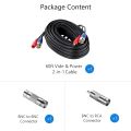 60ft /18.3m 2-in Video Power CCTV Cable. 